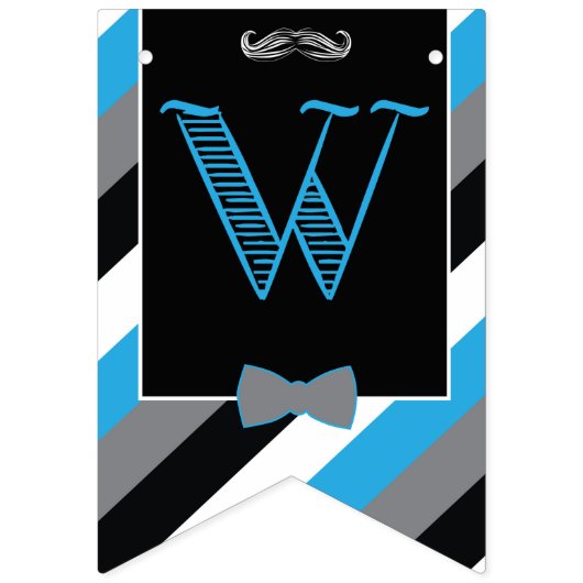 Mustache Bash - Little Man - Bunting - Banner (Eerste vlag)