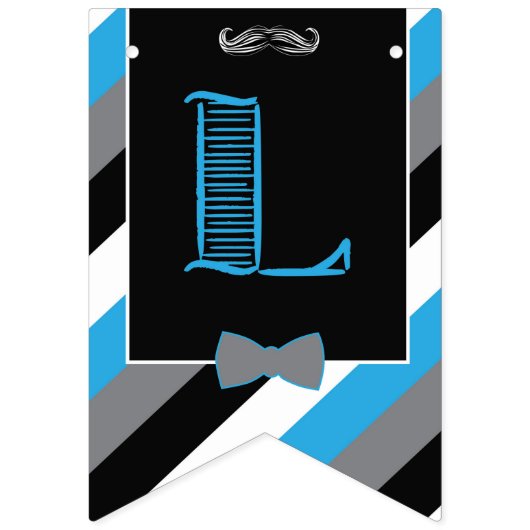 Mustache Bash - Little Man - Bunting - Banner (Derde vlag)