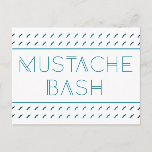 Mustache Bash Metro Briefkaart (Voorkant)
