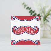 Mustache Bash - rood, wit en blauw Kaart (Staand voorkant)