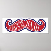 Mustache Bash - rood, wit en blauw Poster (Voorkant)