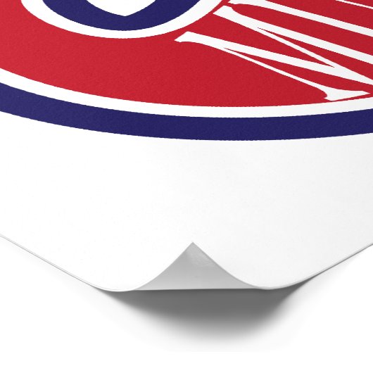 Mustache Bash - rood, wit en blauw Poster (Hoek)