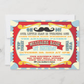 Mustache Bash Ticket Verjaardag Uitnodiging (Voorkant)