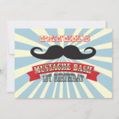 Mustache Bash Ticket Verjaardag Uitnodiging (Achterkant)