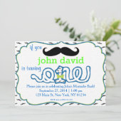 Mustache Bash Uitnodiging (Staand voorkant)