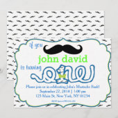 Mustache Bash Uitnodiging (Voorkant / Achterkant)