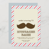 mustache bash uitnodiging (Voorkant / Achterkant)