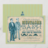 Mustache Bash Uitnodiging (Voorkant / Achterkant)