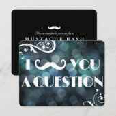Mustache Bash Vraag Bokeh Lichten Uitnodigingen (Voorkant / Achterkant)