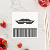 Mustache Bash Zwart & Wit Gestreepte Party Servett Servetten (Insitu)