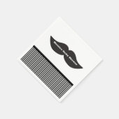 Mustache Bash Zwart & Wit Gestreepte Party Servett Servetten (Hoek)