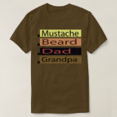 Mustache Beard Dad Grandpa T-shirt (Design voorkant)