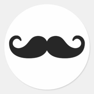 Mustache Beard Ronde Sticker
