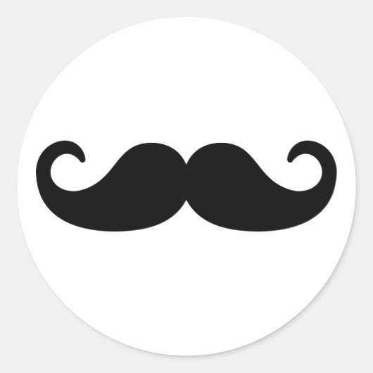 Mustache Beard Ronde Sticker (Voorkant)