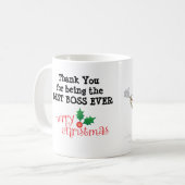 Mustache Best Boss Ever Coffee Mok (Voorkant links)