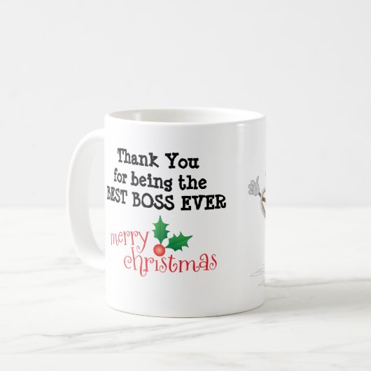 Mustache Best Boss Ever Coffee Mok (Voorkant links)