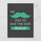Mustache Bewaar de datum Aankondigingskaart (Voorkant)
