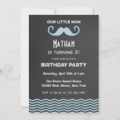 Mustache Birthday Invitation Chalkboard Kaart (Voorkant)