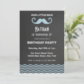 Mustache Birthday Invitation Chalkboard Kaart (Staand voorkant)