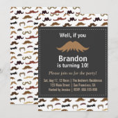 Mustache Birthday Party en Pattern Kaart (Voorkant / Achterkant)