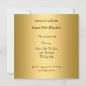 Mustache Birthday Party Invitation Gold Kaart (Achterkant)