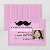 Mustache Birthday Party Invitation Kaart (Voorkant / Achterkant)