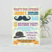 Mustache Birthday Party Kaart (Staand voorkant)