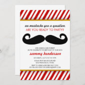 Mustache Birthday Uitnodiging (Voorkant / Achterkant)