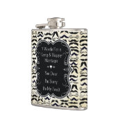 Mustache Black en Tan Hipster Pattern Heupfles (Links)