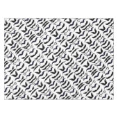 Mustache Black en White Hipster Tablecloth Tafelkleed (Voorkant (Horizontaal))