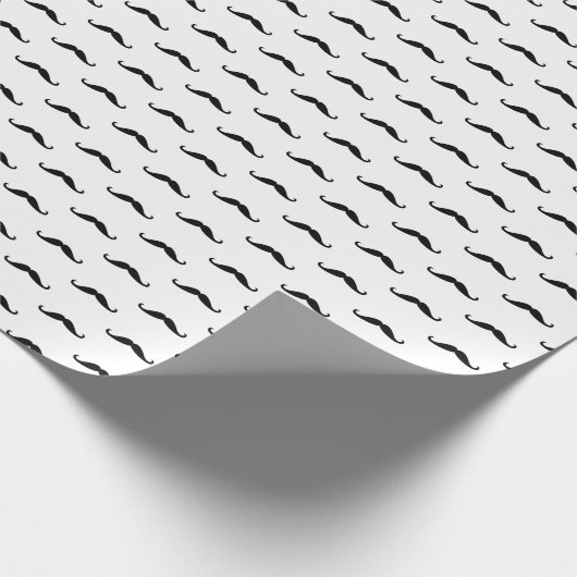 Mustache black pattern simple birthday cadeaupapier (Hoek)