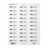 Mustache Black & White Modern Adresetiketten Etiket (Full Sheet)