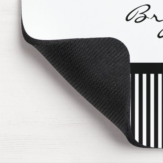 Mustache Black White Striped Computer Muismat (Hoek)