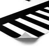 Mustache Black & White Stripes Modern Party Banner Poster (Hoek)