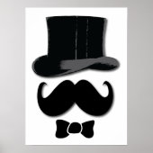 Mustache, bovenste hoed en poster van bogen (Voorkant)