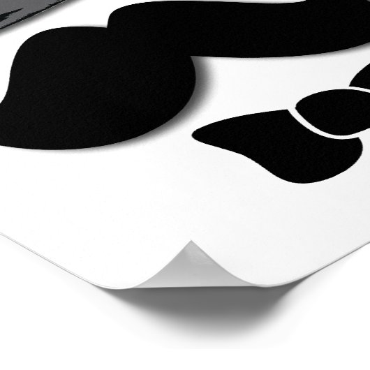 Mustache, bovenste hoed, stropdas voor boog en par poster (Hoek)