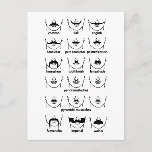 Mustache Briefkaart (Voorkant)