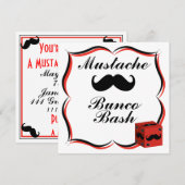 Mustache Bunco Bash uitnodiging (Voorkant / Achterkant)