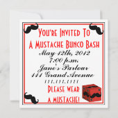 Mustache Bunco Bash uitnodiging (Achterkant)