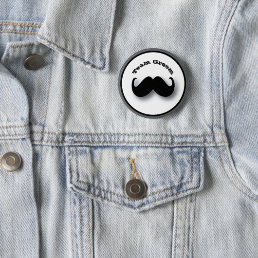 Mustache Button - Team Groom (In situ)