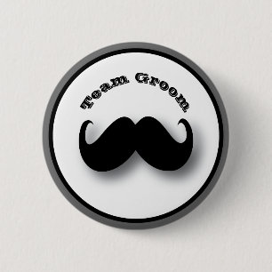 Mustache Button - Team Groom