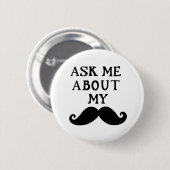 Mustache Button Vraag me naar mijn stage  (Voorkant /achterkant)