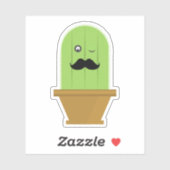 Mustache cactus Sticker (Vel)