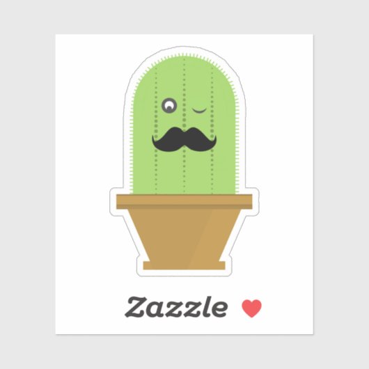 Mustache cactus Sticker (Vel)
