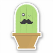 Mustache cactus Sticker (Voorkant)