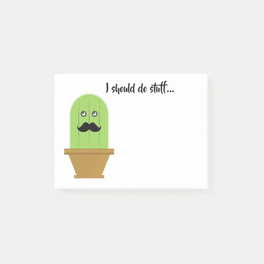 Mustache Cactus Sticky Notes (Voorkant)