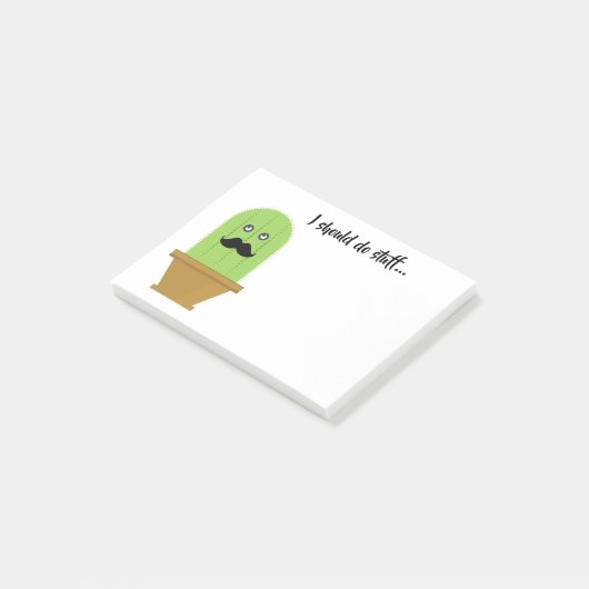 Mustache Cactus Sticky Notes (Schuin)