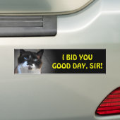 Mustache Cat biedt u een goede dag, meneer Bumpersticker (Op auto)