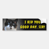 Mustache Cat biedt u een goede dag, Sir Meme Bumpersticker (Voorkant)