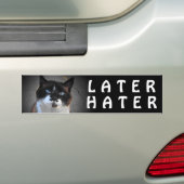 Mustache Cat zegt later Hater Bumpersticker (Op auto)